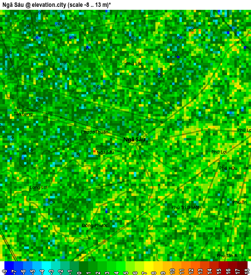 Ngã Sáu elevation map