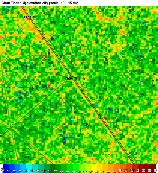 Châu Thành elevation map