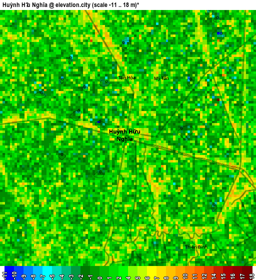 Huỳnh Hữu Nghĩa elevation map