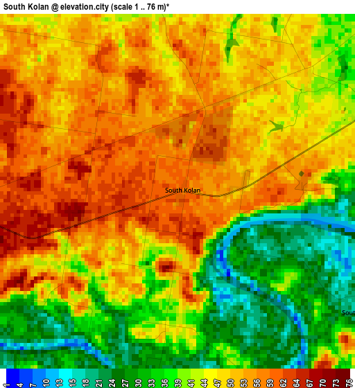 South Kolan elevation map