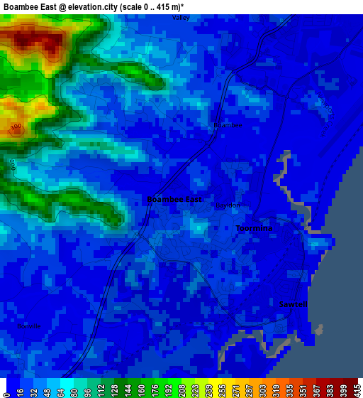 Boambee East elevation map