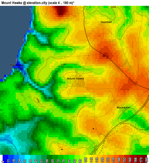 Mount Hawke elevation map