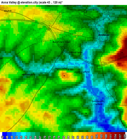 Anna Valley elevation map