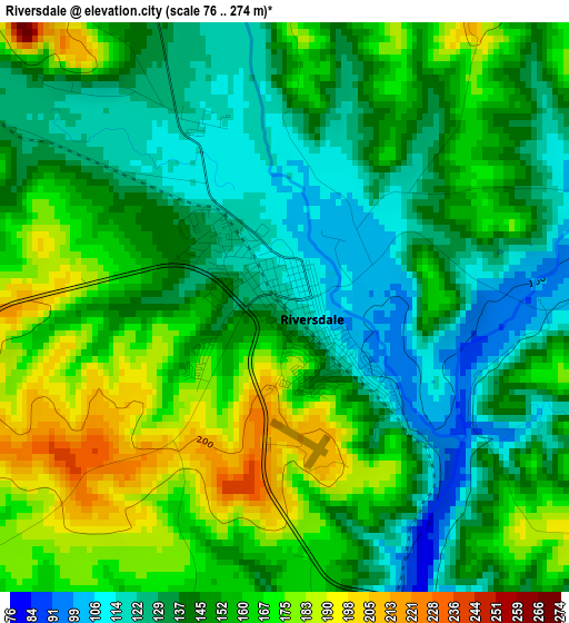 Riversdale elevation map