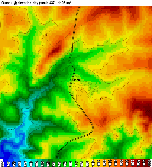 Qumbu elevation map