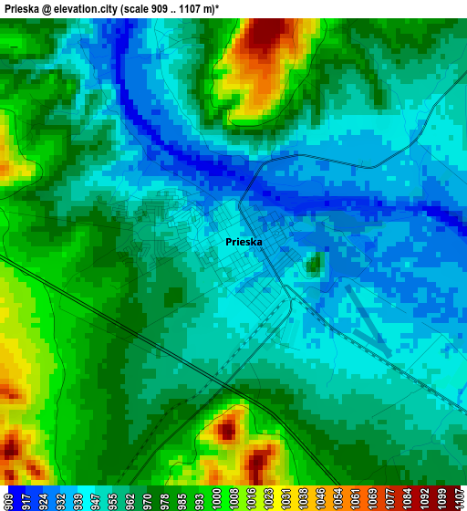 Prieska elevation map