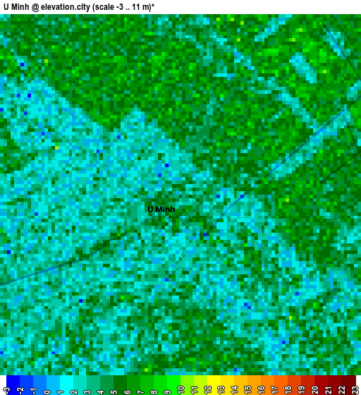 U Minh elevation map