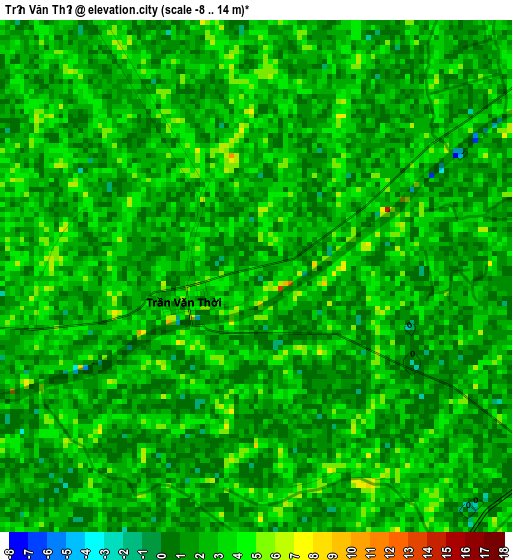 Trần Văn Thời elevation map