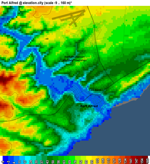 Port Alfred elevation map