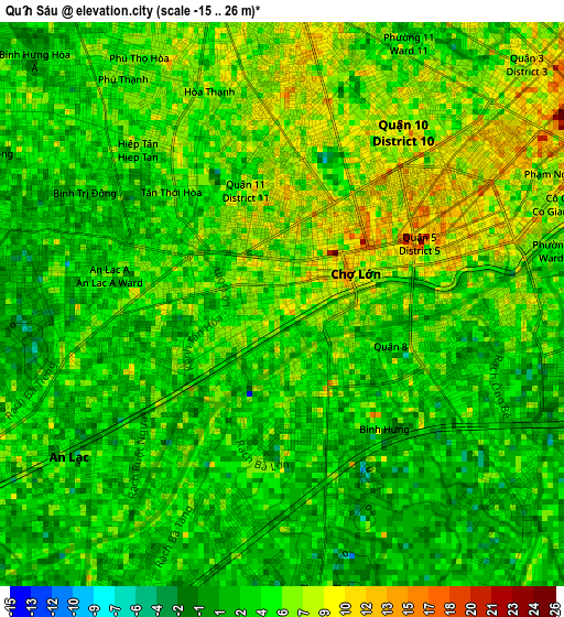 Quận Sáu elevation map