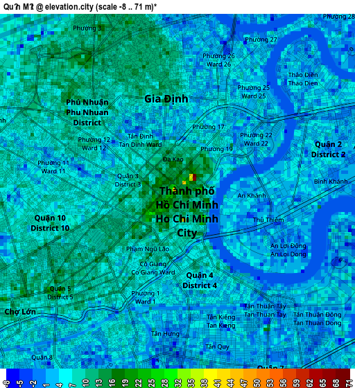 Quận Một elevation map