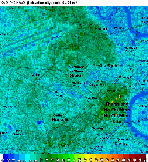 Quận Phú Nhuận elevation map