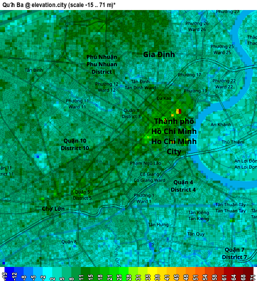 Quận Ba elevation map