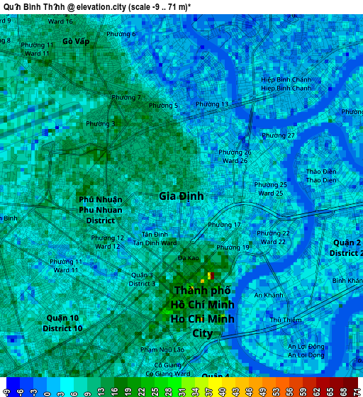 Quận Bình Thạnh elevation map