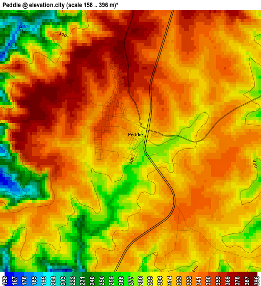 Peddie elevation map