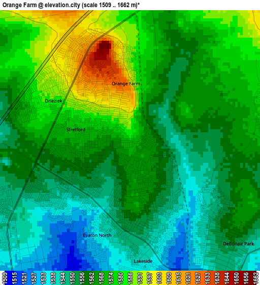 Orange Farm elevation map