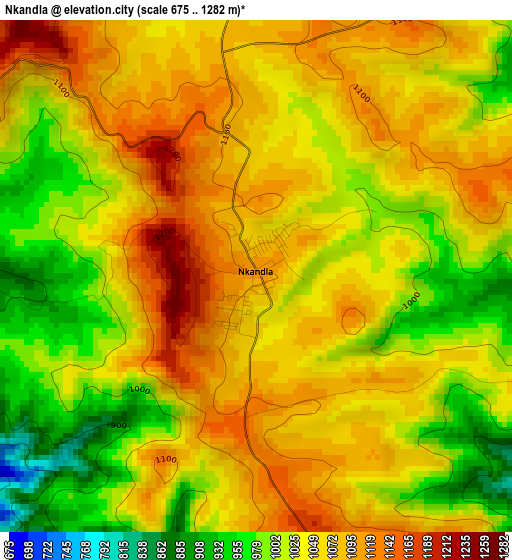 Nkandla elevation map