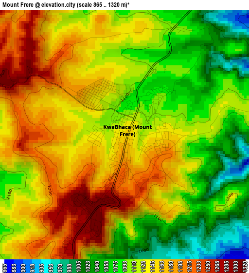 Mount Frere elevation map