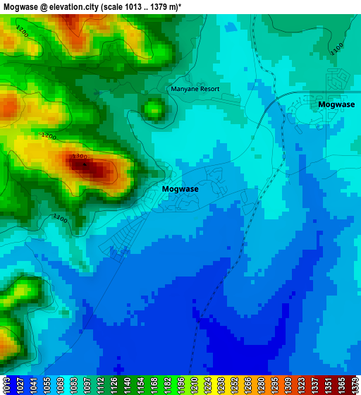 Mogwase elevation map