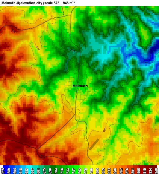 Melmoth elevation map