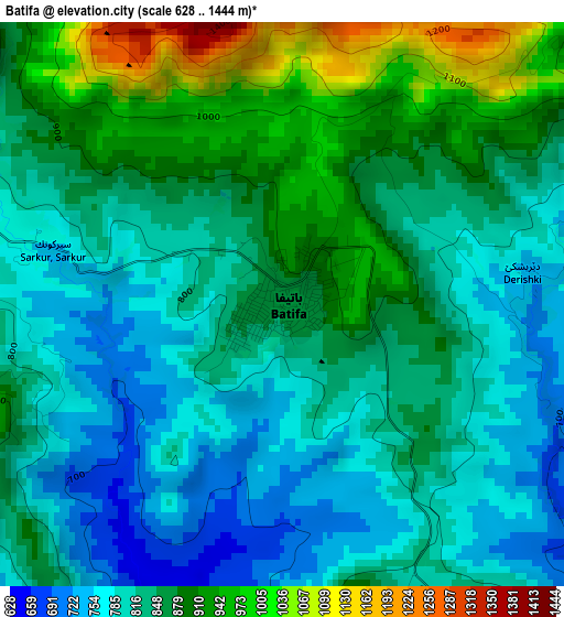 Batifa elevation map
