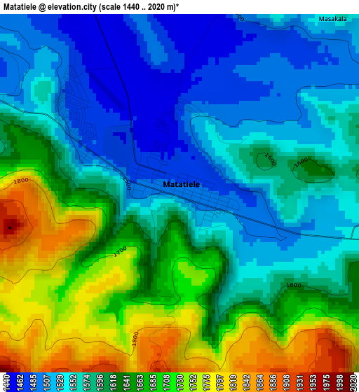 Matatiele elevation map