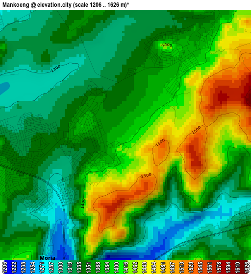 Mankoeng elevation map