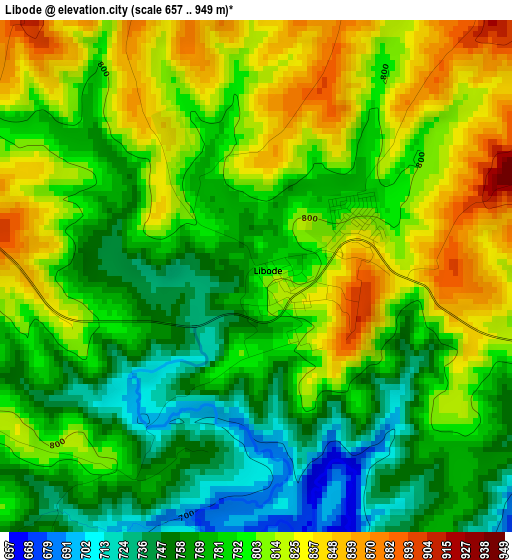 Libode elevation map