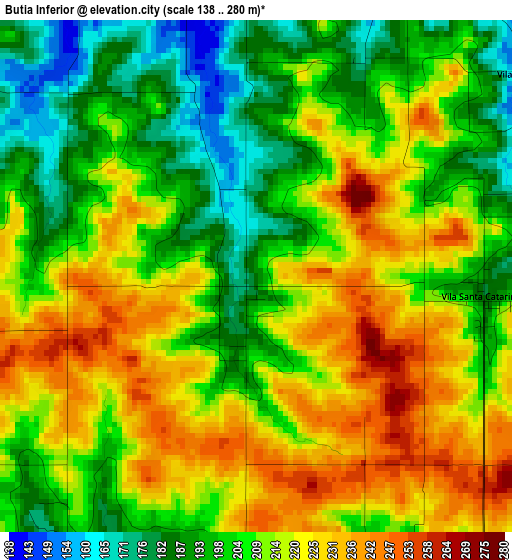 Butia Inferior elevation map