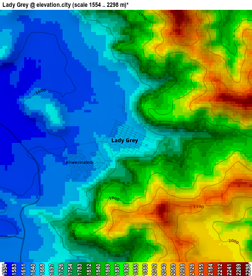 Lady Grey elevation map