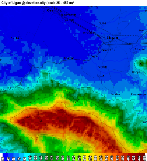 City of Ligao elevation map