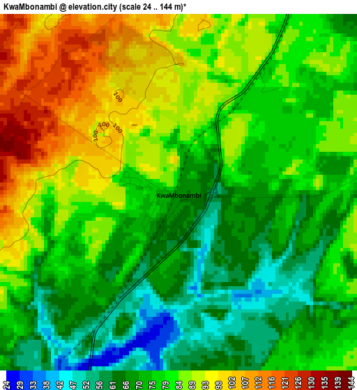 KwaMbonambi elevation map