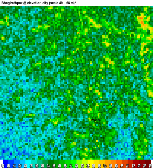 Bhagirathpur elevation map