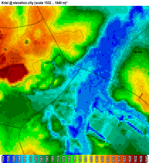 Kriel elevation map