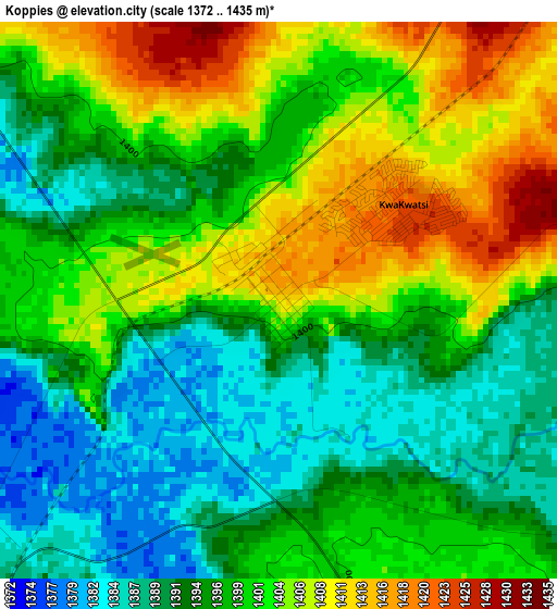 Koppies elevation map