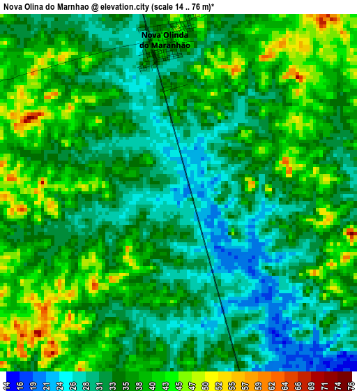 Nova Olina do Marnhao elevation map