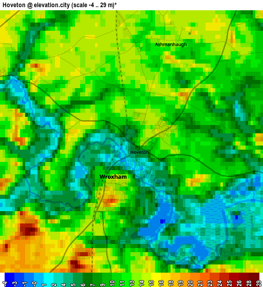 Hoveton elevation map