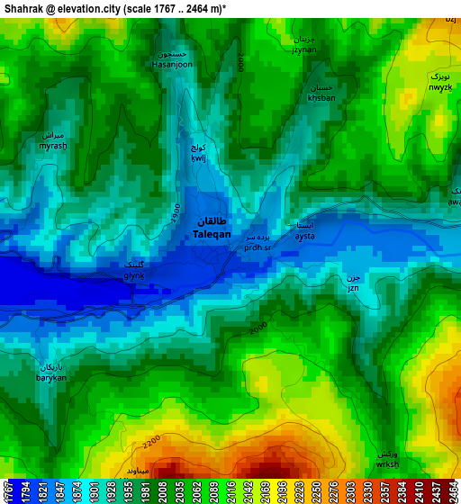 Shahrak elevation map
