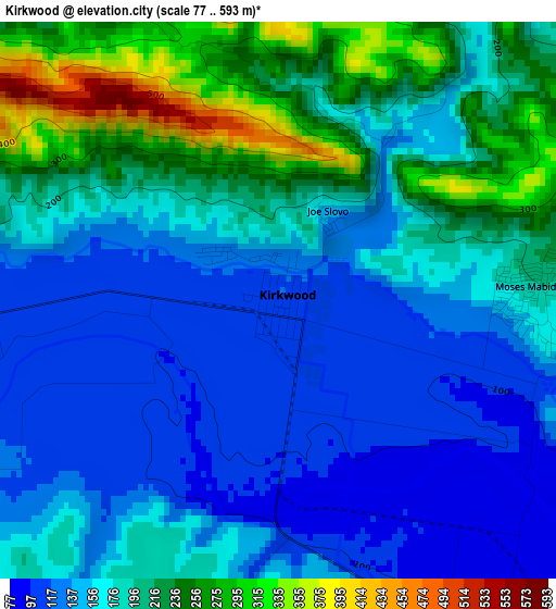 Kirkwood elevation map