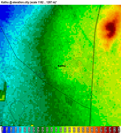 Kathu elevation map