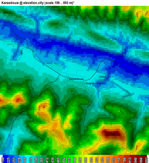 Kareedouw elevation map