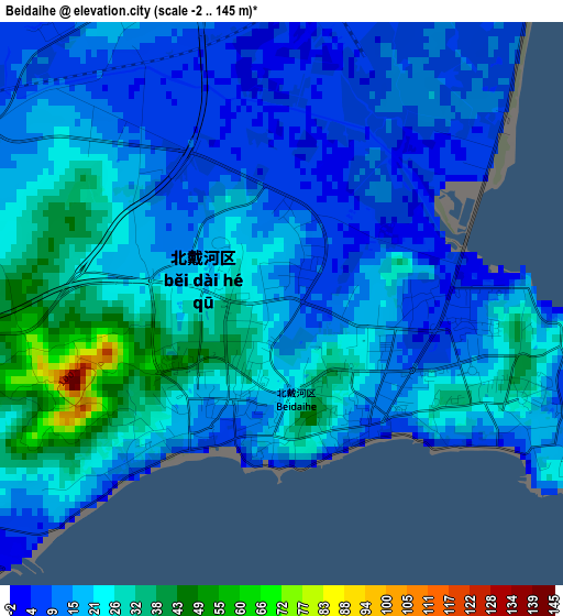 Beidaihe elevation map