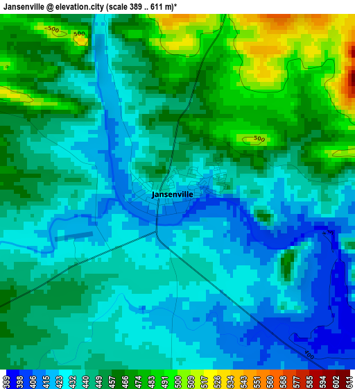 Jansenville elevation map