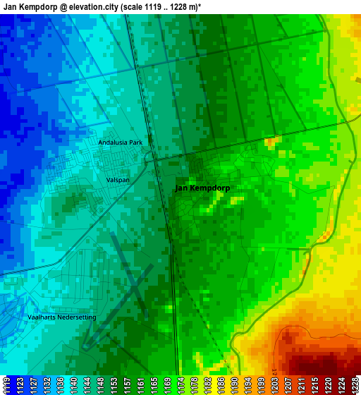 Jan Kempdorp elevation map