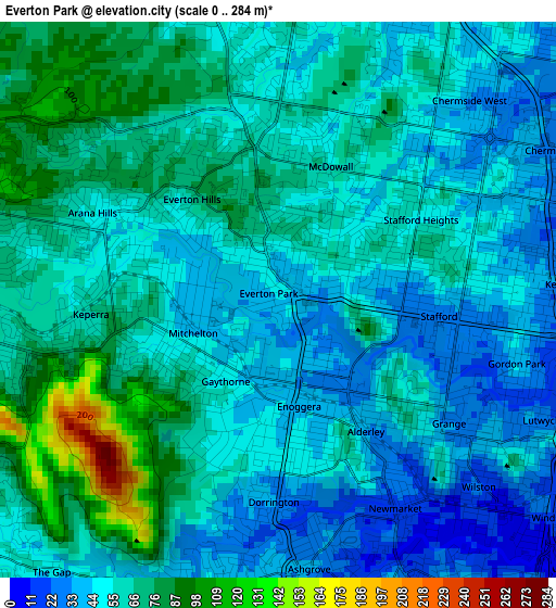 Everton Park elevation map