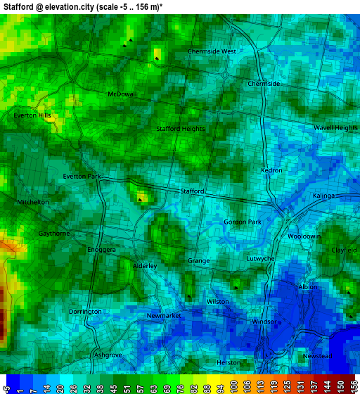 Stafford elevation map