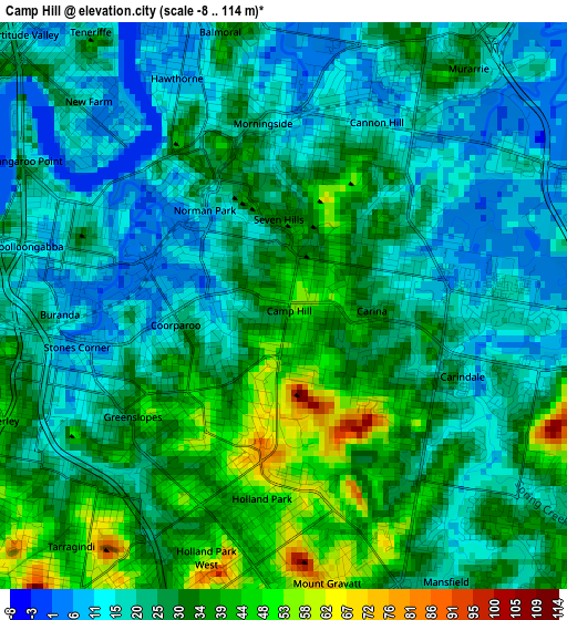 Camp Hill elevation map