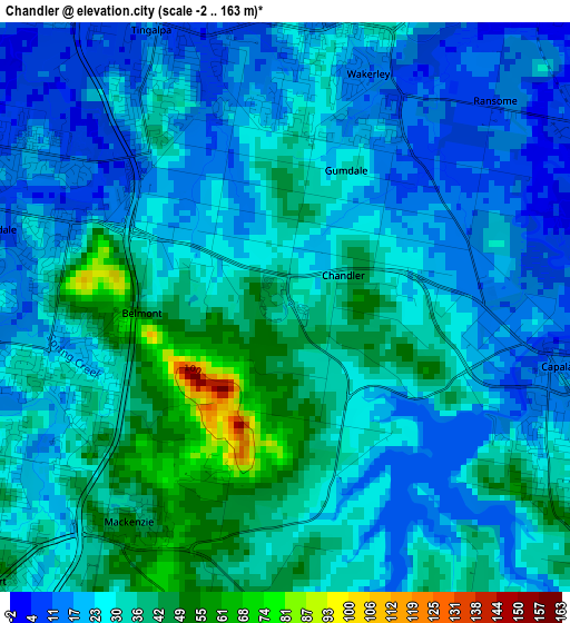 Chandler elevation map