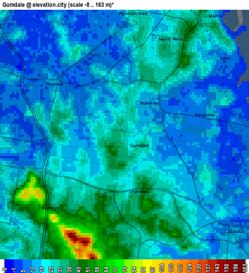 Gumdale elevation map