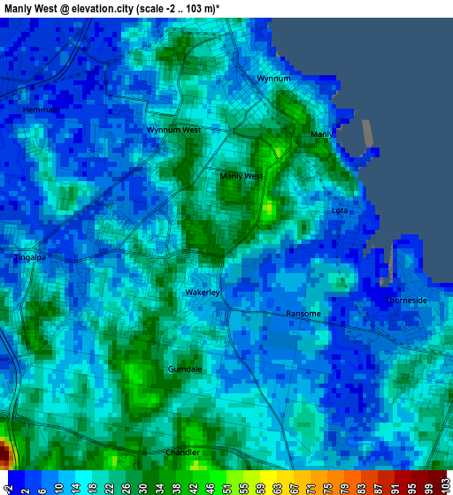 Manly West elevation map